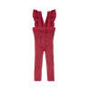 Flounced suspender cotton leggings BURGUNDY