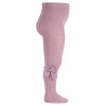 Collants coton avec noeud gros grain latéral NACRE DE PERLE