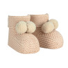 Chausson point mousse avec pompom LIN