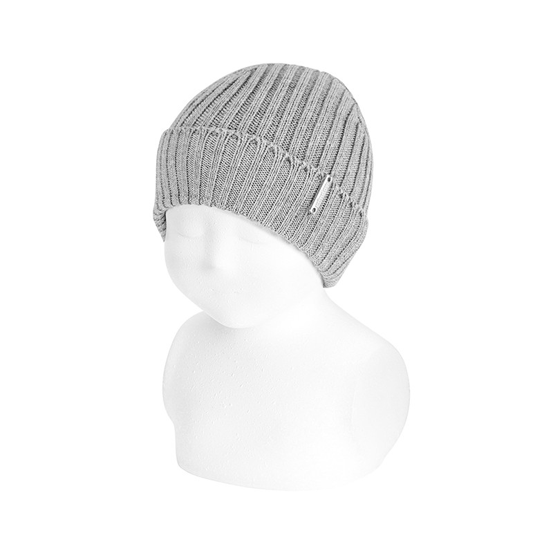 Baby rib knit hat ALUMINIUM