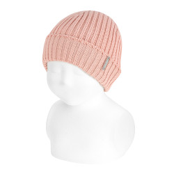 Berretto bebè a coste ROSA...