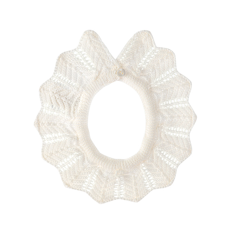Link stitch openwork collar CREAM