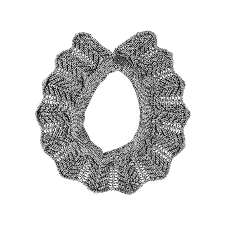 Link stitch openwork collar LIGHT GREY