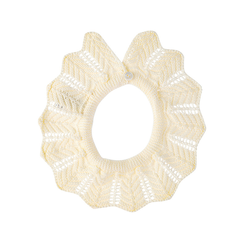Link stitch openwork collar BEIGE