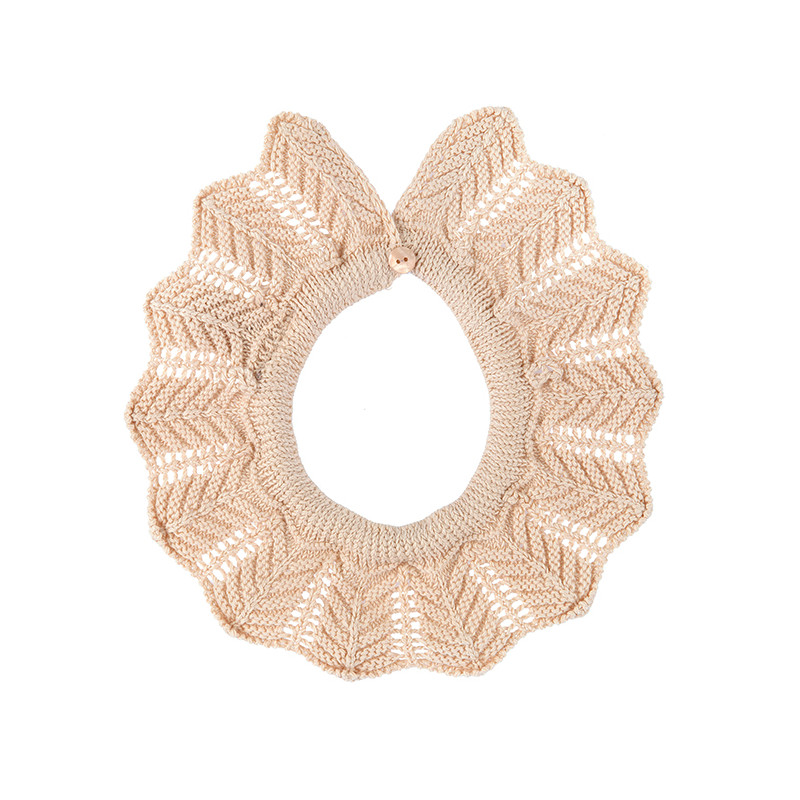 Link stitch openwork collar LINEN