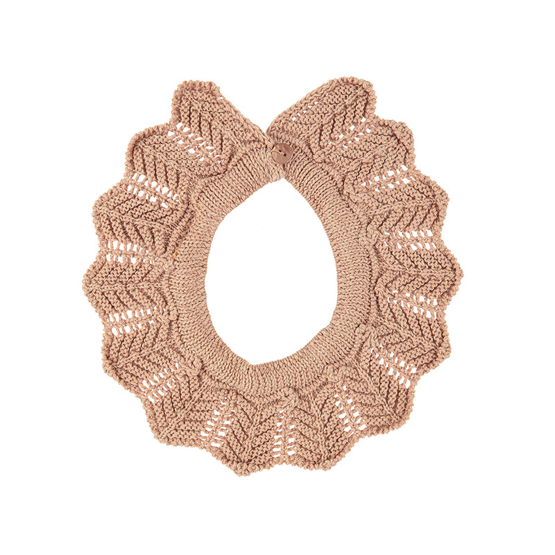 Link stitch openwork collar NOUGAT