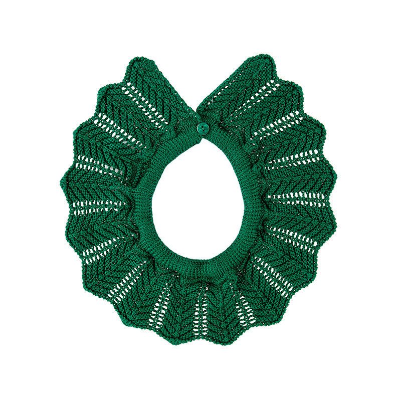Cuello punto links calado VERDE BOTELLA