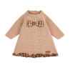 Vestido punto bobo calado con lazo cuadro escoces TURRON