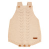 Garter stitch baby rompers with openworkdetails LINEN