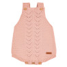 Garter stitch baby rompers with openworkdetails OLD ROSE