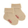 Calze misto lana merino con riccio BEIGE
