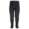 Leotardos lana merino extrafina con canalé AZUL OSCURO