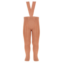 Rib tights with elastic...
