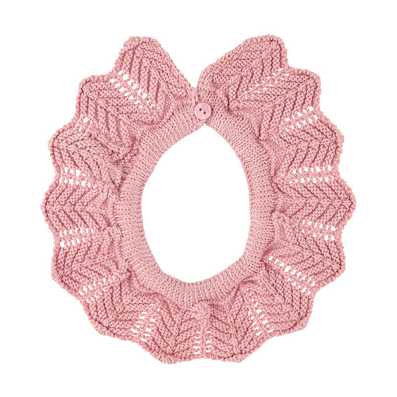 Link stitch openwork collar PALE PINK