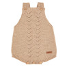 Garter stitch baby rompers with openworkdetails NOUGAT