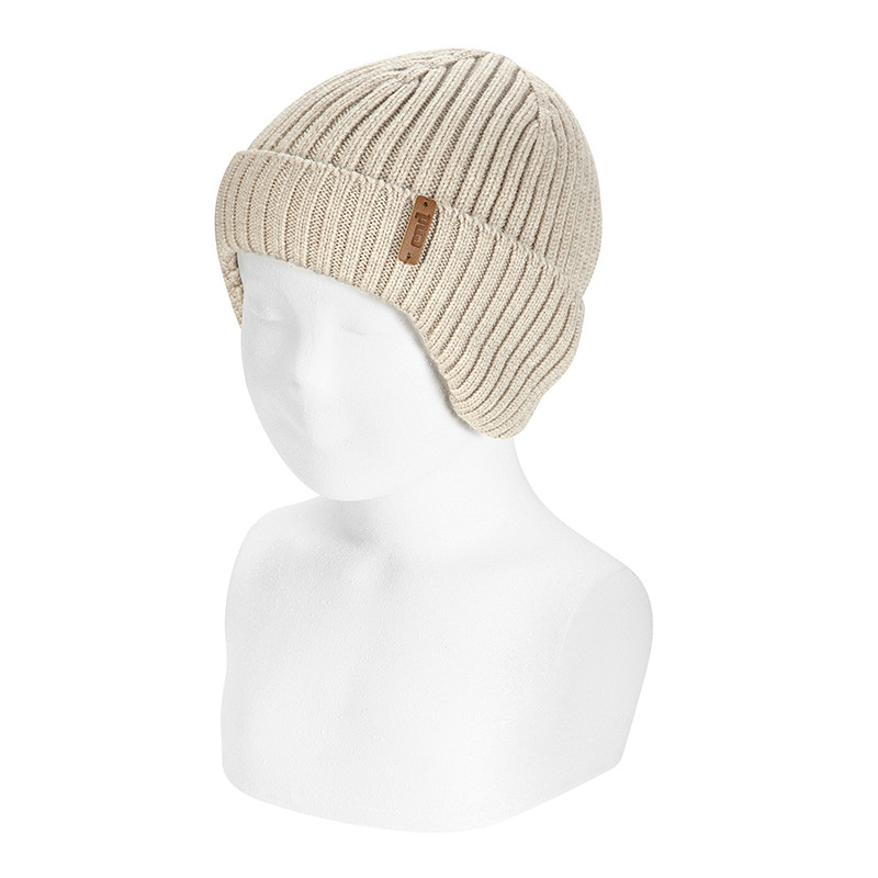 Bonnet cache-oreilles en 100% laine mérinos NOUGAT