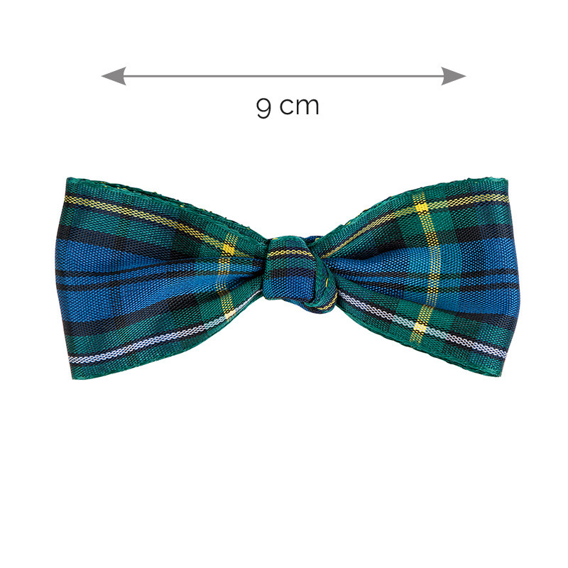 Fermaglio capelli con fiocco scozzese (9cm) BLU