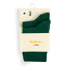 Pack de 2 pares calcetines cortos algodón-lycra punto liso VERDE BOTELLA