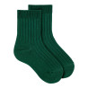 Pack 2 parells mitjons curts canalé cotó-lycra VERD AMPOLLA