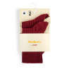 Pack 2 pairs ribbed cotton-lycra short socks BURGUNDY