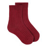 Pack 2 parells mitjons curts canalé cotó-lycra GRANATE
