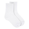 Pack 2 parells mitjons curts canalé cotó-lycra BLANC