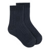 Pack 2 parells mitjons curts canalé cotó-lycra BLAU MARI