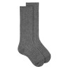 Pack 2 parells mitjons alts canalé cotó-lycra GRIS CLAR