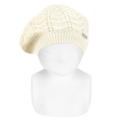 Béret ajouré zigzag CREME