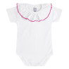 Heart bodysuit with contrasted collar WHITE/FUCHSIA