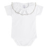 Heart bodysuit with contrasted collar WHITE/LINEN