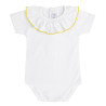 Heart bodysuit with contrasted collar WHITE/YELLOW