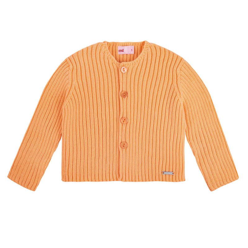 Rib cardigan PEACH