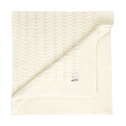 Zigzag openwork shawl CREAM