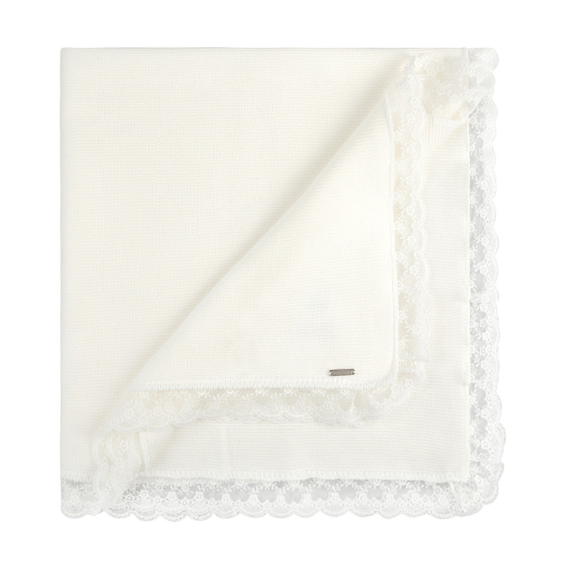 Châle point mousse, dentelle aux fuseaux CREME