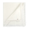 Garter stitch shawl with bobbin lace CREAM