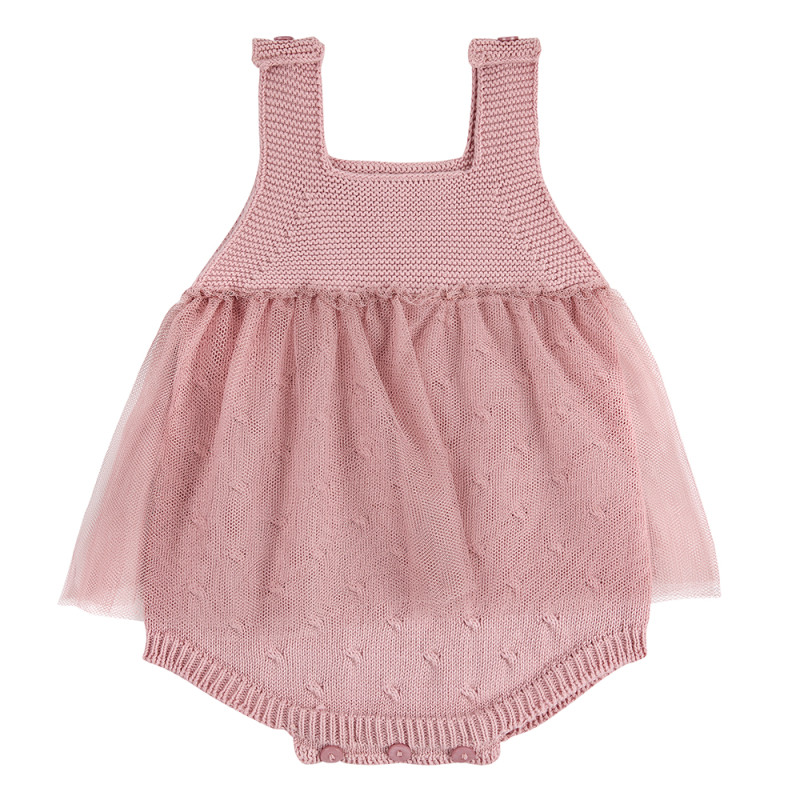 Ranita punto bobo con falda de tul ROSA PALO