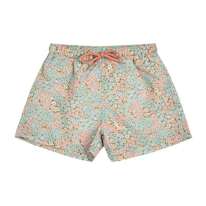 Boxer da mare tessuto upf50 flower power PEONIA