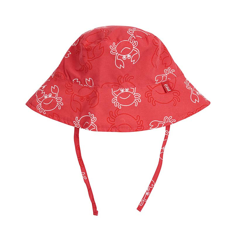 Cappello da sole ecowave upf50 crab family ROSSO