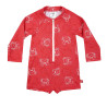 Tutina bagno maniche lunghe upf50 crab family ROSSO