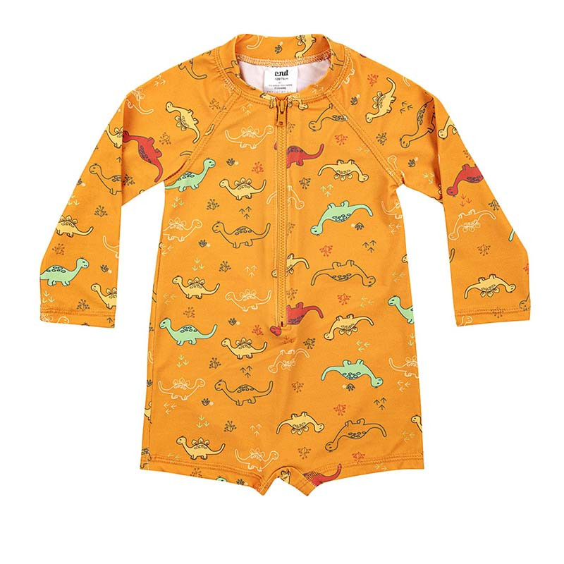 Dino upf50 long sleeve swim dungarees PEACH