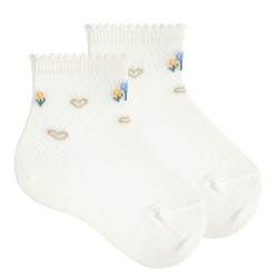 Calze corte fantasia tulipani