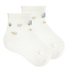Chaussettes courtes fantaisie tulipes