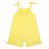 Sleeveless short dungarees with leg ruffles LIMONCELLO