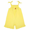 Sleeveless short dungarees with leg ruffles LIMONCELLO