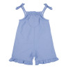 Sleeveless short dungarees with leg ruffles PORCELAIN