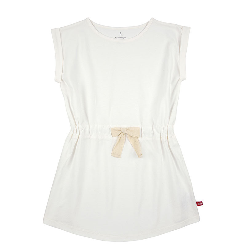 Vestido playa manga corta con lazo cinta espiga NATA