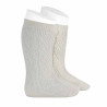 Calze lunghe traforate perle extrafine LATTE