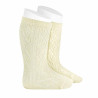 Calze lunghe traforate perle extrafine PANNA