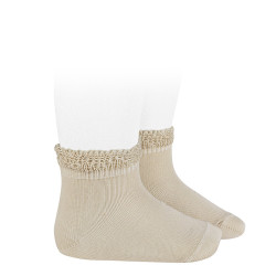 Cotton socks with openwork...